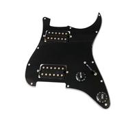 golpeador humbucker Placa protectora de golpeador de guitarra precableada con 11 orificios y pastillas para cuerdas de guitarra piezas y juego de herramientas de instalación(Black)
