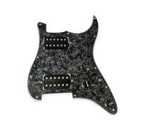 golpeador humbucker Placa protectora de golpeador de guitarra precableada con 11 orificios y pastillas para cuerdas de guitarra piezas y juego de herramientas de instalación(Black Pearl)