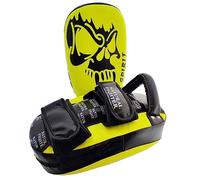 Golpeador pao escudo fluo thai pad curvo pesado para entrenamiento mma muay thai kick boxeo artes marciales con relleno gel - Tech (Amarillo (par)