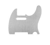 Golpeador para guitarra eléctrica Telecaster, anodizado plateado con tornillos a juego, acabado cepillado, 1 unidad