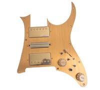 Golpeador para guitarra Ibanez RG precableado, aluminio dorado cepillado, Alnico 5 Humbucker y juego de pastilla HSH de bobina única con división de bobina, ajuste universal para modelos Ibanez JEM
