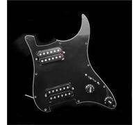 Golpeador Pastilla Juego De Ensamblaje De Pastilla Humbucker HH Pickguard Precableado Cargado Piezas De Guitarra(Black)