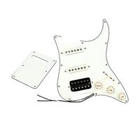 Golpeador precableado cargado de 11 agujeros para guitarra eléctrica, de bobina única, placa de arañazos de repuesto para pastillas de guitarra