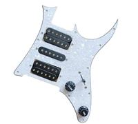 Golpeador precableado para guitarra Actualización Precableada HSH Pickguard Set Multifunción Humbucker Pastillas Arnés De Soldadura Para Guitarra (Color : White)
