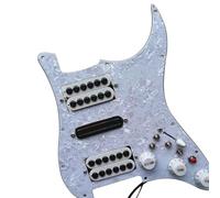 Golpeador precableado para guitarra Kit De Golpeador De Pastilla Precableado Cargado De Guitarra Eléctrica De 3 Capas Mejorado Multi Para Guitarra, Color Blanco Y Negro (Color : White)
