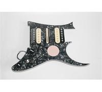 Golpeador Precableado Pastillas Aplicable a la protección de guitarra eléctrica RG Doble Single Double Pickup Circuito completo Conjunto Super Circuito(Black ice flower pickguard)