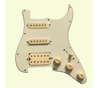 Golpeador Precableado Pastillas Golpeador de guitarra eléctrica de panel simple y doble con de captación juego completo adecuado para panel de guitarra ST SN(Rice+rice pickup)