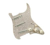 Golpeador Precableado Pastillas Pastilla hecha a mano Pickguard guitarra eléctrica Triple pastilla única Multicolor(Yellow ice flower)