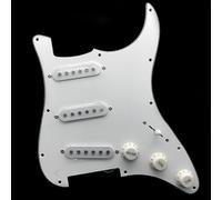Golpeador Precableado Set Adecuado Para Guitarra Eléctrica ST SSS Pickguard Pickguard Con Golpeador Y Perilla Accesorios En Varios Colores(White A)