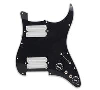 Golpeador Precableado Set Golpeador De Guitarra Eléctrica Con Placa Rayada Precableada Cargada Con Dos Humbucker(White)