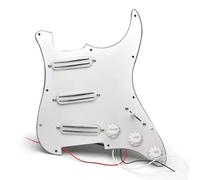 Golpeador Precableado Set Golpeador De Guitarra Precableado SSS Multicolor Mini Humbucker Guitarra Eléctrica Cargada Precableada Para Guitarra Estilo ST(White 9)