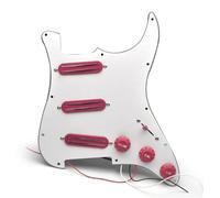 Golpeador Precableado Set Golpeador De Guitarra Precableado SSS Multicolor Mini Humbucker Guitarra Eléctrica Cargada Precableada Para Guitarra Estilo ST(White 6)