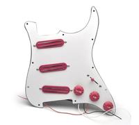 Golpeador Precableado Set Guitarra Precableada Pickguard Mini Humbucker Guitarra Eléctrica Cargada Precableada Para Guitarra Estilo SSS ST(White F)