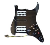 Golpeador Precableado Set Kit De Golpeador De Pastilla Precableado Cargado Con Guitarra Eléctrica HSH De 3 Capas Mejorado(Black)