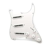 Golpeador Precableado Set Mini Humbucker Con Placa Raspadora Precableada Cargada Para Pastilla Golpeador De Guitarra Eléctrica SSH(White A)