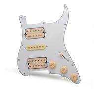 Golpeador Precableado Set Para Golpeador De Guitarra Eléctrica Estilo ST Y Conjunto De Placa Raspadora Precableada Cargada HSH(White C)
