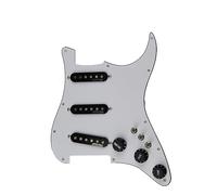 Golpeador Precableado SSS Ainico 5 De 7 Vías Completamente Cargado Juego De Pastillas De Bobina Simple Para Pastillas De Guitarra ST (Color : White Bk)