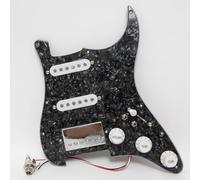 Golpeador Strar de guitarra precableado con división de bobina, Alnico 5 pastillas Humbucker, juego para Fender USA/México Stratocaster piezas de repuesto para guitarras eléctricas (negro Pearl-A)