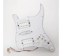 Golpeador Strar de guitarra precableado con división de bobina HSH Alnico 5 pastillas Humbucker para Fender USA/México Stratorcast piezas de repuesto (blanco)