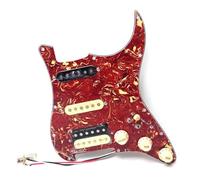 Golpeador Strar de guitarra precableado con división de bobina SSL1 SSL1 TH-4 Alnico 5 pastillas Humbucker para Fender USA/México Stratocaster piezas de repuesto (tortuga roja)