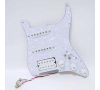 Golpeador Strar de guitarra precableado con división de bobina SSL1 SSL1 TH-4 Alnico 5 pastillas Humbucker para Fender USA/México Stratocaster piezas de repuesto (perla blanca)