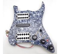 Golpeador Strat precableado con división de bobina, juego de pastillas Humbucker para Fender USA/México Stratorcast piezas de repuesto (Blue Pearl)