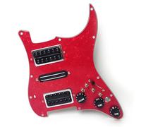 Golpeador Strat precableado con división de bobina, juego de pastillas Humbucker para Fender USA/México Stratocaster piezas de repuesto (perla roja)