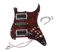 Golpeador Strat precableado con división de bobina, juego de pastillas Humbucker para Fender USA/México Stratorcast piezas de repuesto (tortuga roja)