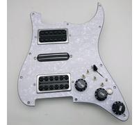 Golpeador Strat precableado con división de bobina, juego de pastillas Humbucker para Fender USA/México Stratorcast piezas de repuesto (perla blanca)