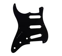 Golpeador Strat SSS para zurdos - 1 capa negro - Compatible con Fender Stratocaster - Placa de arañazos de 11 agujeros con blindaje