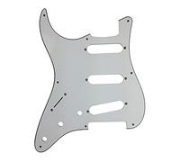 Golpeador Strat SSS para zurdos - 3 capas blanco - compatible con Fender Stratocaster SSS - Protector de arañazos para guitarra eléctrica