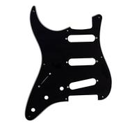 Golpeador Strat SSS para zurdos - 3 capas negro - compatible con Fender Stratocaster - Protector de repuesto blindado - 11 agujeros de tornillo