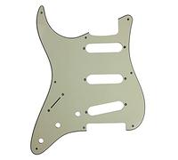 Golpeador Strat SSS para zurdos - 3 capas verde menta - Compatible con guitarra Fender Strat - Placa blindada antiarañazos