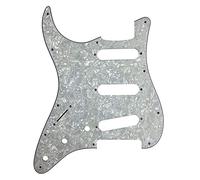 Golpeador Strat SSS para zurdos - 4 capas de perla blanca - compatible con Fender Strat - Placa blindada para guitarra izquierda