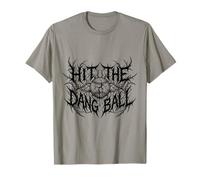 Golpear el Dang Ball Jugador de béisbol Funny Heavy Metal Camiseta