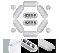 GOLRISEN 12 Piezas Topes para Asiento de Inodoro para Reducir Ruido Topes para Tapa de Inodoro de Plástico en 2 Formas Parachoques para Tapa de Inodoro Topes para Tapa WC para Hogar Hotel, Gris