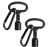 GOLRISEN 2 Piezas Llaves de Ascensor Llave Triangular de Aleación de Zinc con Mosquetón Llave de Radiadores Portátil Llaves de Contadores de Gas para Abrir o Cerrar Puerta de Ascensor Caja de Contador