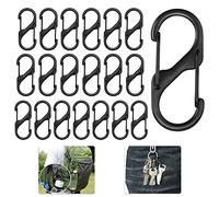 GOLRISEN 20 Piezas Mosquetones para Llaveros de 5 cm Mosquetón de Aleación de Zinc con Muelle Fuerte Mosquetón Rápido Doble en Forma de S para Amarrar Llaves Botellas de Agua Paraguas Mochilas Bolsas
