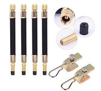 GOLRISEN 4 Piezas Extensión de Válvula de Neumático de 19cm y 2 Pinzas Metálicas Extensor de Válvula de Aire de Goma Prolongador de Válvula Alargador de Válvulade Neumático para Moto Camión Caravana