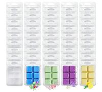 GOLRISEN 50 Piezas Moldes para Velas de Plástico Transparentes Molde para Jabones Artesanales Rectangular con 6 Cavidades Moldes Reutilizables para Hacer Velas Jabones Manualidades, 11 x 7,5 x 2,5 cm