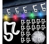 GOLRISEN Ganchos para Colgar Luces de Navidad, 100 Ganchos Multiusos en Forma de S Clips de Luces de Cadena para Exterior Accesorio para Decoración de Árbol de Navidad Canalón Balcón Ventana, Blanco