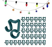 GOLRISEN Ganchos para Colgar Luces de Navidad, 100 Ganchos Multiusos en Forma de S Clips de Luces de Cadena para Exterior Accesorio para Decoración de Árbol de Navidad Canalón Balcón Ventana, Verde