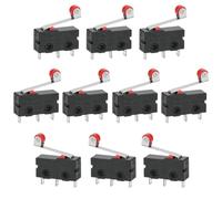 GOLRISEN Micro Interruptor de Palanca 10 Piezas Microinterruptor Final de Carrera 3 Pines 5A 250V SPDT 1NO 1NC Interruptor de Acción Rápida en Miniatura para Electrodomésticos y Equipos Electrónicos