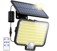 GOLUMUP Focos Led Exterior Solares, [297LED 3000LM] Luz Solar con Sensor de Movimiento, 3 Modos, IP65, Luces Solares led Exterior Jardin con Control Remoto, para Jardin, Garajes (1 Pieza)