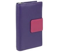 Golunski Cartera de piel para mujer, colorida con cremallera, fucsia/morado, One Size, Contemporáneo