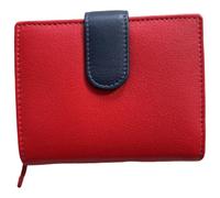 Golunski Cartera de piel RFID con diseño triple, 11 x 9 x 3 cm, Red, compact, Trifold
