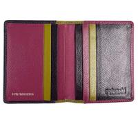 Golunski - Tarjetero delgado de piel auténtica con protección RFID 889 para hombres y mujeres, Azul marino, verde y rosa oscuro, Talla única, Contemporáneo
