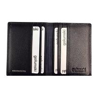 Golunski - Tarjetero delgado de piel auténtica con protección RFID 889 para hombres y mujeres, Navy, Talla única, Contemporáneo