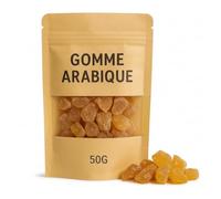 Goma árabe natural en trozos - Resina de acacia pura - Bolsa de 50 g - Uso culinario y cosmético DIY