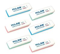 Goma de borrar Milan ZCM612 Nata® Set de 6 unidades biseladas